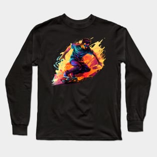 Dynamic Skateboarder Action Long Sleeve T-Shirt